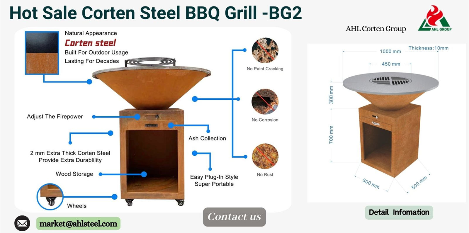 Hot Sale Corten BBQ Grill 